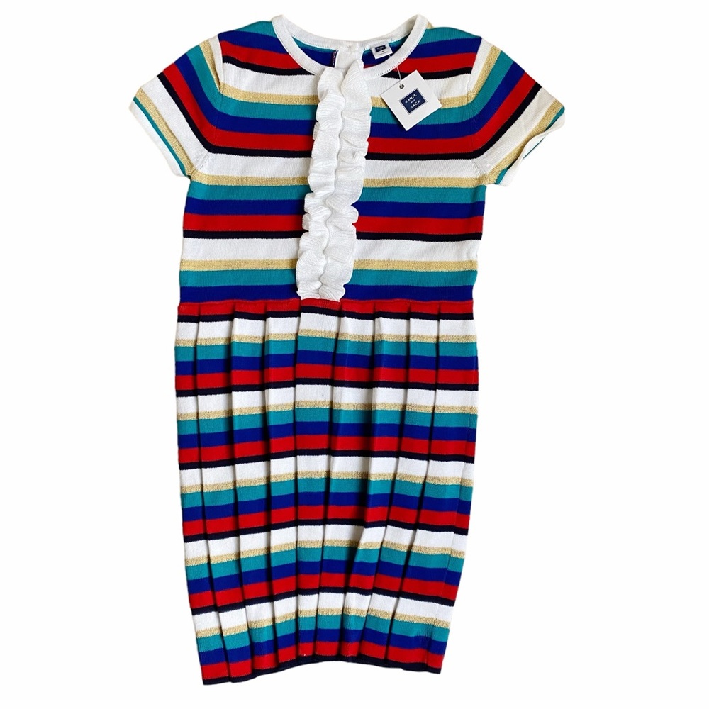 Janie & Jack Sweater Dress Striped Short Sleeve Size 8 Girls NEW